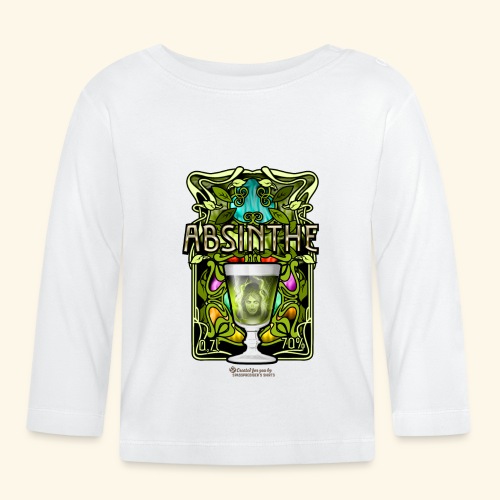 Absinthe T-Shirt Design Tiffanyglas Grüne Fee - Baby Bio-Langarmshirt