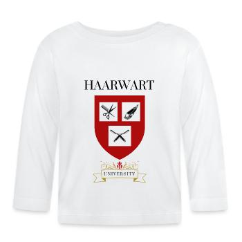 Haarwart University - Baby Bio-Langarmshirt - Weiß - Vorne