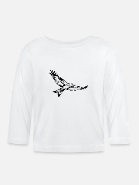 Rotmilan - Baby Bio-Langarmshirt - Weiß