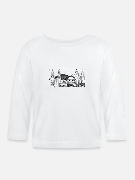 Görlitz Skyline - Baby Bio-Langarmshirt - Weiß