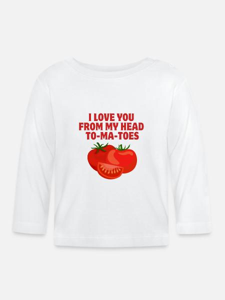 Ich liebe dich, liebe, Tomaten - Baby Bio-Langarmshirt - Weiß