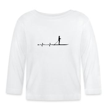 Herzschlag-Paddel - Baby Bio-Langarmshirt - Weiß - Vorne