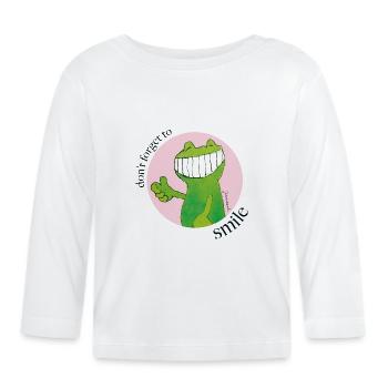 Janosch Günter Kastenfrosch Don't Forget To Smile - Baby Bio-Langarmshirt - Weiß - Vorne