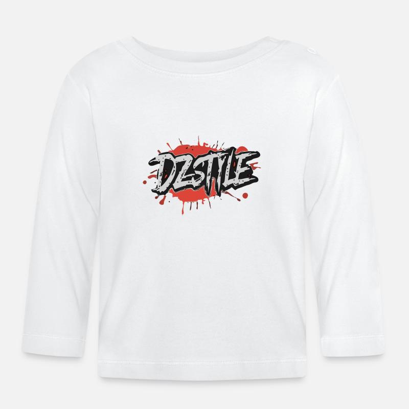 DZ Style Urbain - Graffiti Éclaboussure - T-shirt manches longues bio Bébé - blanc