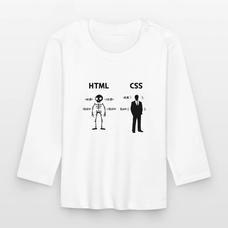 Developer Programmierer Coden Css Skripting Code Baby Bio-Langarmshirt