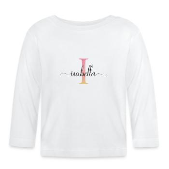 I | Monogramm | Name | Isabella |Watercolor - Baby Bio-Langarmshirt - Weiß - Vorne