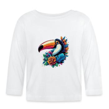Toucan - T-shirt manches longues bio Bébé - blanc - Devant