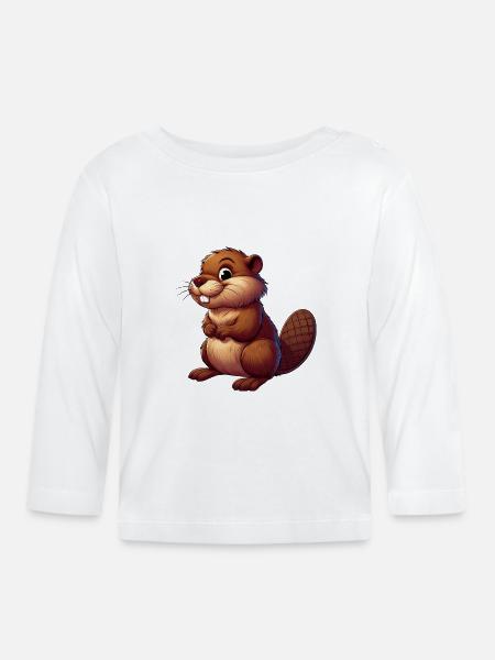 Bieber - Baby Bio-Langarmshirt - Weiß