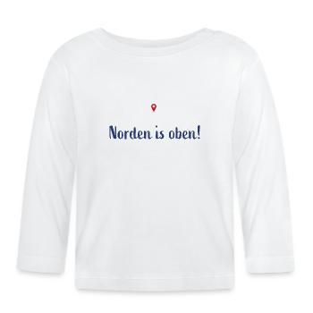 Norden is oben - Baby Bio-Langarmshirt - Weiß - Vorne