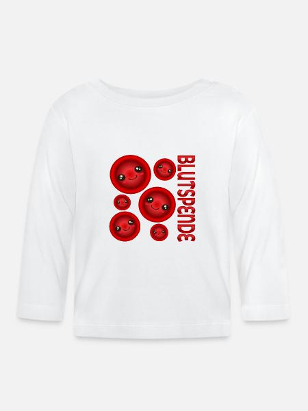 BLUTSPENDE BLUT SPENDEN - Baby Bio-Langarmshirt - Weiß