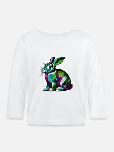 Kaninchen - Baby Bio-Langarmshirt - Weiß