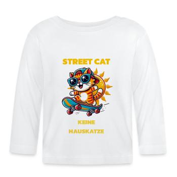 CHAT DES RUES - T-shirt manches longues bio Bébé - blanc - Devant