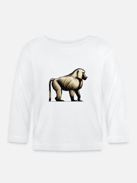 Pavian - Baby Bio-Langarmshirt - Weiß