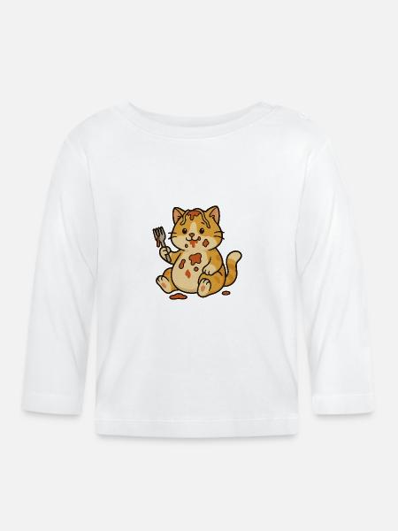 Katzenbolognese - Baby Bio-Langarmshirt - Weiß