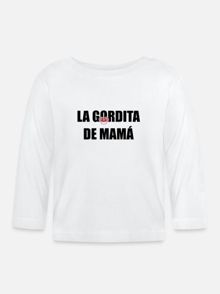 Mamas Molliger in SCHWARZ - Baby Bio-Langarmshirt - Weiß