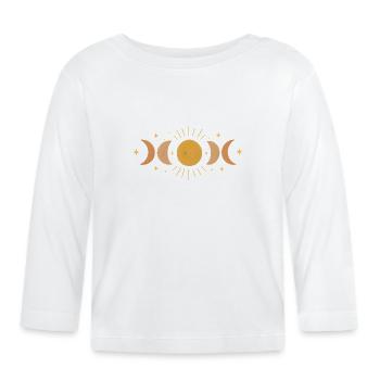 Faceted moon phase cover for night adventures - Organic Baby Long Sleeve T-Shirt - white - Front