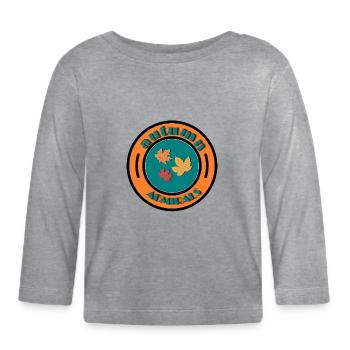 Autumn Leaves Emblems - Organic Baby Long Sleeve T-Shirt - heather grey - Front