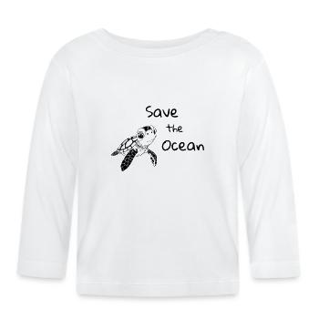 Crapaud des roseaux - Sauvez l’océan - T-shirt manches longues bio Bébé - blanc - Devant
