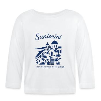 Santorini Sunsets Mountainscape Design - Organic Baby Long Sleeve T-Shirt - white - Front