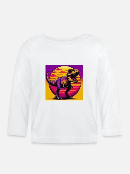 Dinosaurier - Baby Bio-Langarmshirt - Weiß