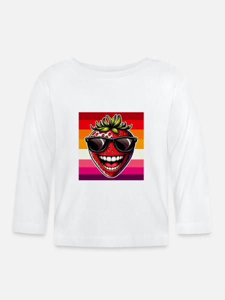 Erdbeeren Erdbeeren - Baby Bio-Langarmshirt - Weiß
