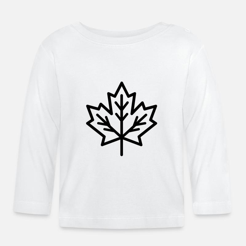 maple leaf - Organic Baby Long Sleeve T-Shirt - white