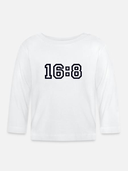 Diät 16 zu 8 - Baby Bio-Langarmshirt - Weiß