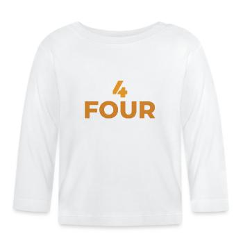 DESIGN CHIFFRE 4  ET LETTRES TYPOGRAPHY - T-shirt manches longues bio Bébé - blanc - Devant