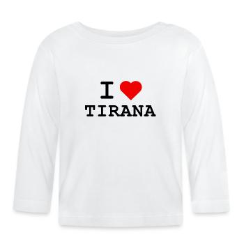 J’aime Tirana - Ich liebe Tirana - T-shirt manches longues bio Bébé - blanc - Devant