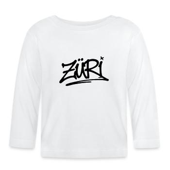 SIGNATURE ZÜRI (Noir) - T-shirt manches longues bio Bébé - blanc - Devant