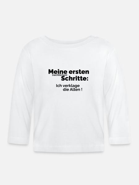 My first steps - Organic Baby Long Sleeve T-Shirt - white