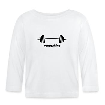 #Maschine : Puissance, poids et forme physique - T-shirt manches longues bio Bébé - blanc - Devant