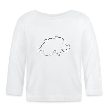 Résumé du pays suisse - T-shirt manches longues bio Bébé - blanc - Devant