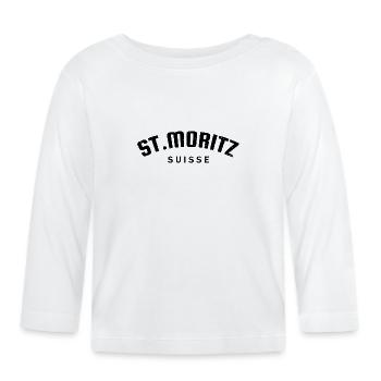 St. Moritz - Suisse - Schweiz - Swiss - Baby Bio-Langarmshirt - Weiß - Vorne