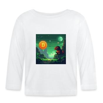 Odyssée Bitcoin dans l’espace - T-shirt manches longues bio Bébé - blanc - Devant