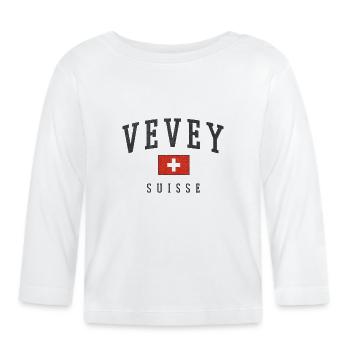 Vevey Schweiz Emblem - Baby Bio-Langarmshirt - Weiß - Vorne