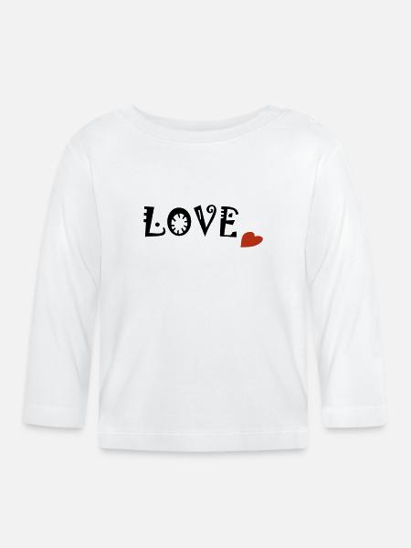 LOVE - Baby Bio-Langarmshirt - Weiß