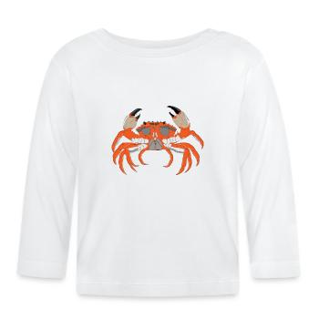 Empreinte de crabe - T-shirt manches longues bio Bébé - blanc - Devant