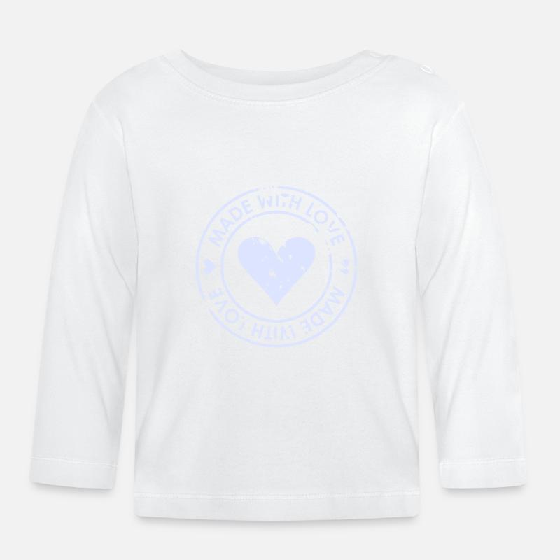 Bébé bleu - made with love - Baby Bio-Langarmshirt - Weiß