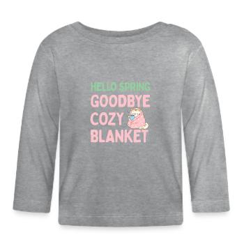Bonjour printemps, adieu couverture chaude - T-shirt manches longues bio Bébé - gris chiné - Devant