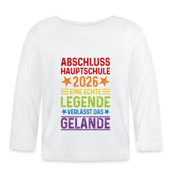 Remise des diplômes 2026 Hauptschule Legende Gelände - T-shirt manches longues bio Bébé - blanc - Devant
