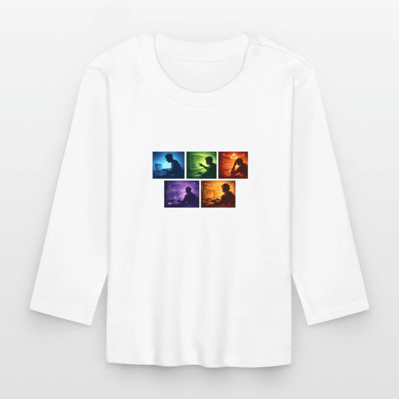 Multi-Screen Code Shadow Organic Baby Long Sleeve T-Shirt