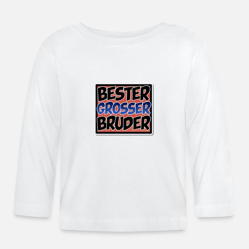 Bester großer Bruder - Comic Stil - Baby Bio-Langarmshirt - Weiß