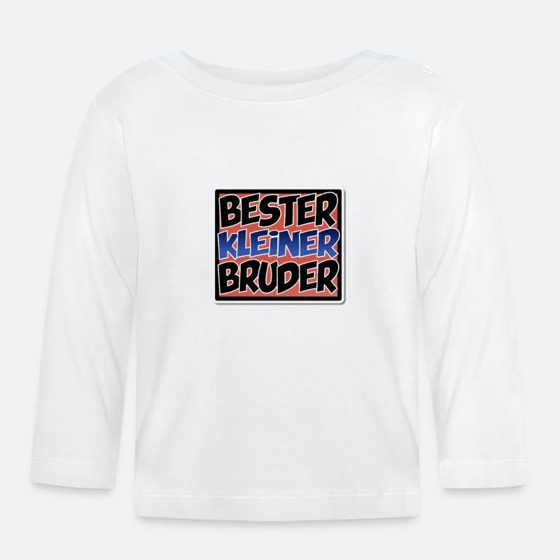 Bester kleiner Bruder - Comic Stil - Baby Bio-Langarmshirt - Weiß