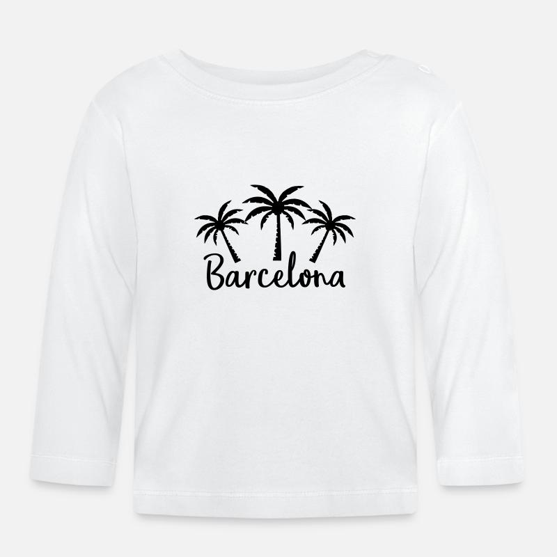Barcelone - Baby Bio-Langarmshirt - Weiß