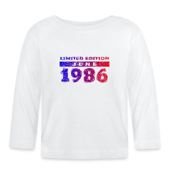 40th Birthday Limited Edition 06/1986 - Organic Baby Long Sleeve T-Shirt - white - Front