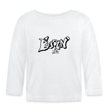 Abstract Black Linen Composition - Organic Baby Long Sleeve T-Shirt - white - Front