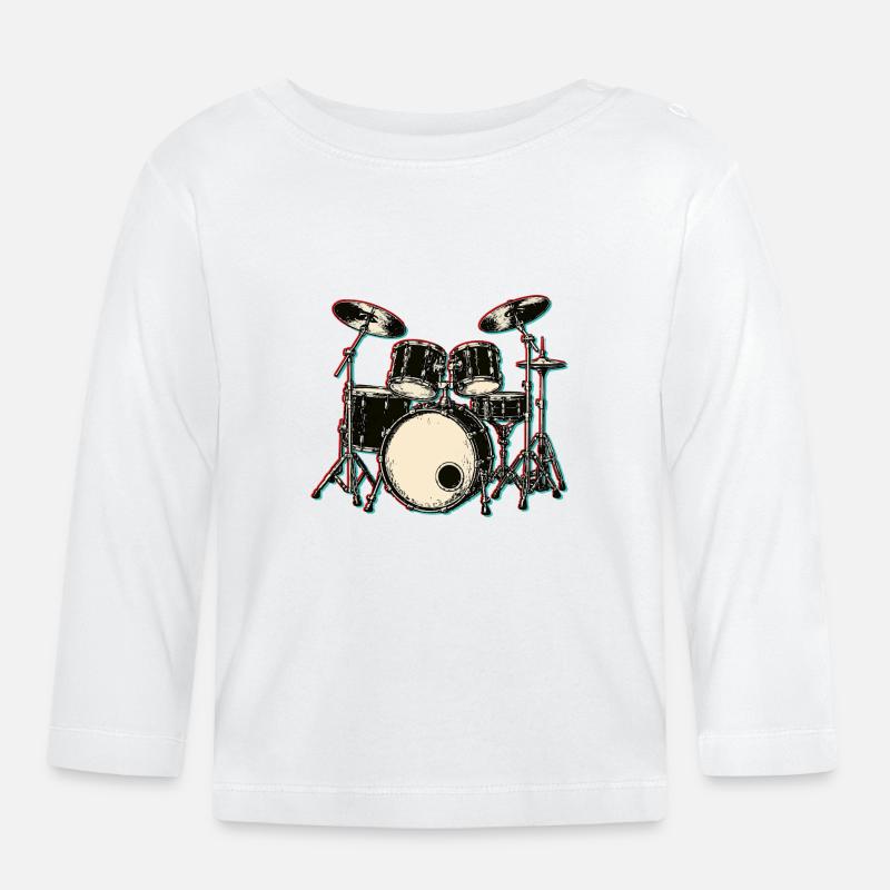 percussion - T-shirt manches longues bio Bébé - blanc