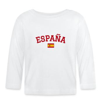 Drapeau espagnol : dessin rouge - T-shirt manches longues bio Bébé - blanc - Devant