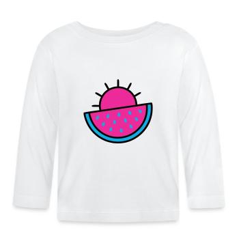 Watermelon Sun 90s Pop Art - Organic Baby Long Sleeve T-Shirt - white - Front